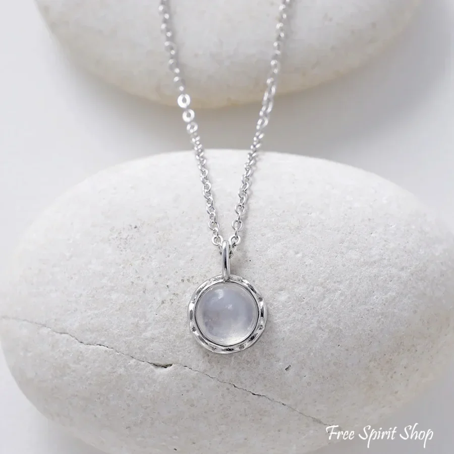 Minimalist Larimar Pendant Silver Necklace - Image 4