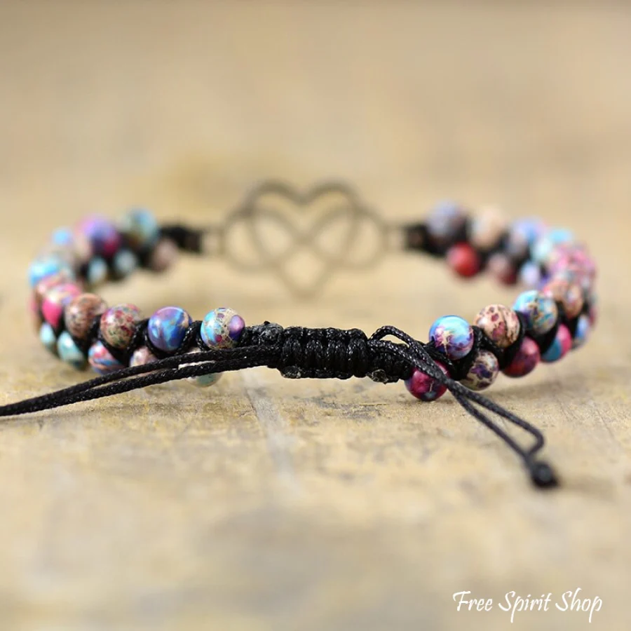 Multi-color Bead Infinite Love Bracelet - Image 3