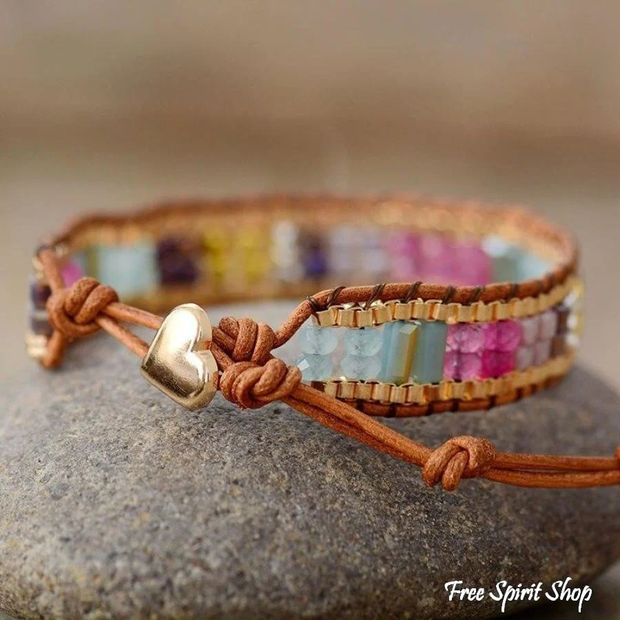 Handmade Multi-color Beaded Wrap Bracelet - Image 3