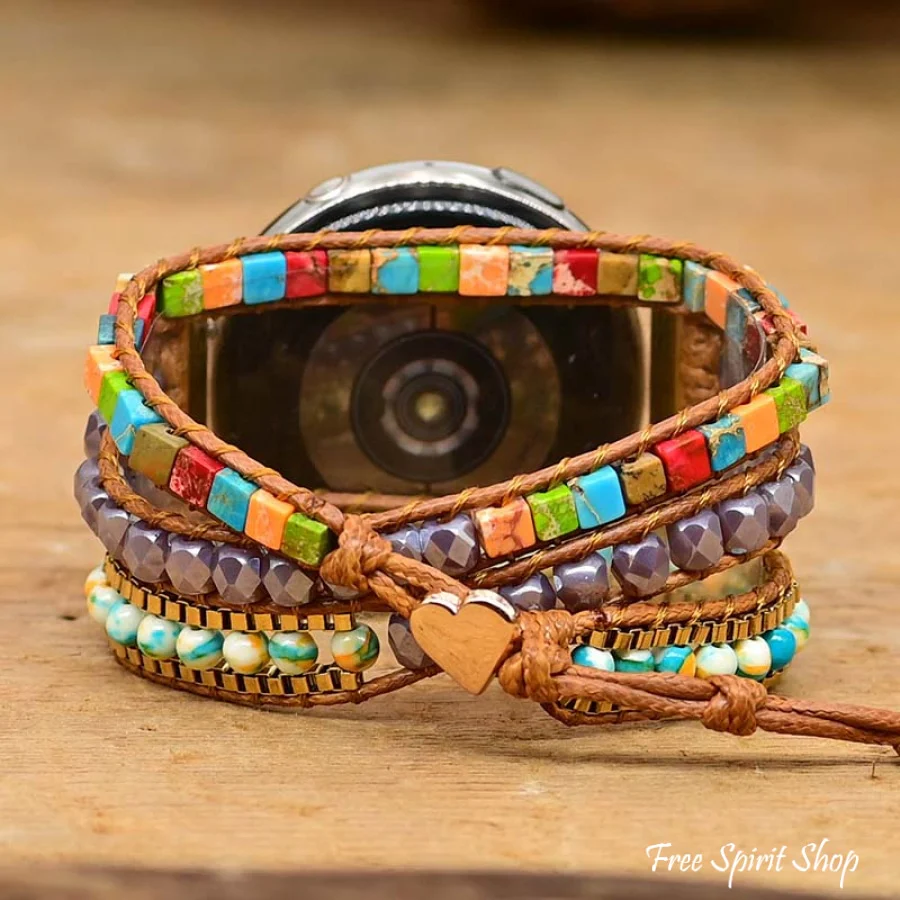Multicolor Stone Bead Samsung / Garmin Watch Band - Image 2