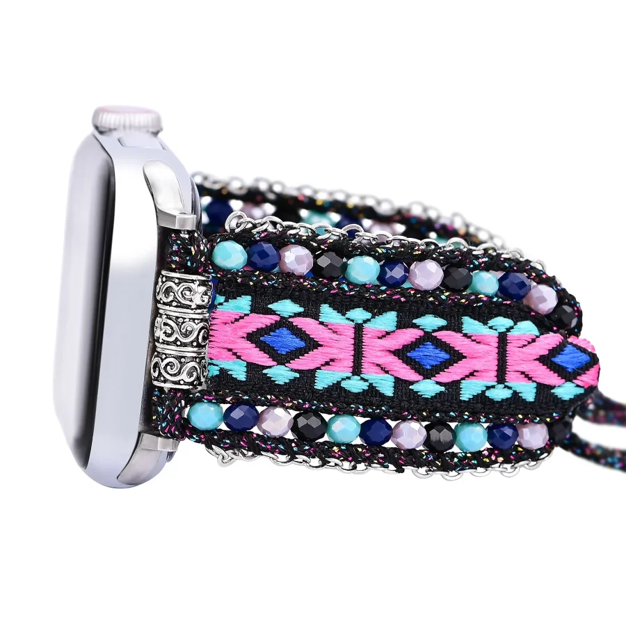 Mystic Night Gemstone Nylon Apple Watch Band - Image 4