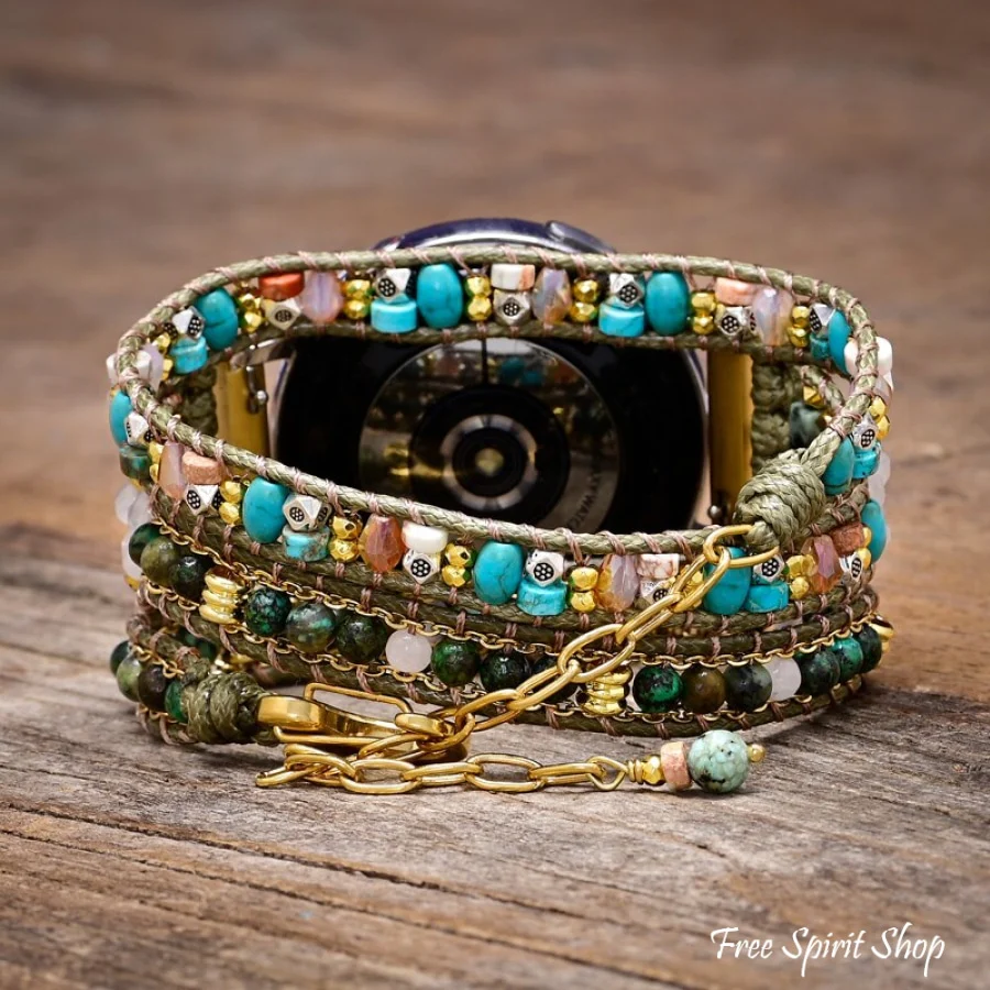 Natural African Turquoise Green Samsung / Garmin Watch Band - Image 2