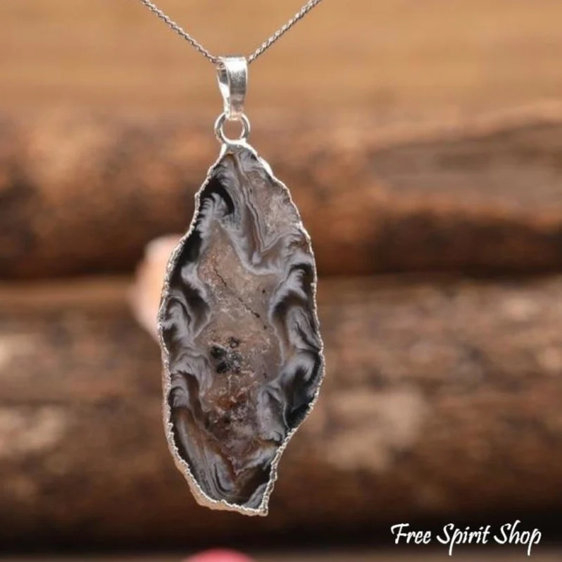 Natural Agate Druzy Geodes Necklace