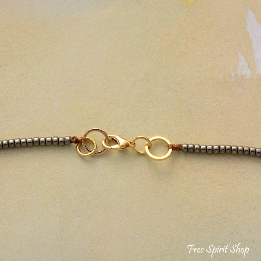 Natural Agate & Rose Quartz Beaded Necklace - Image 3