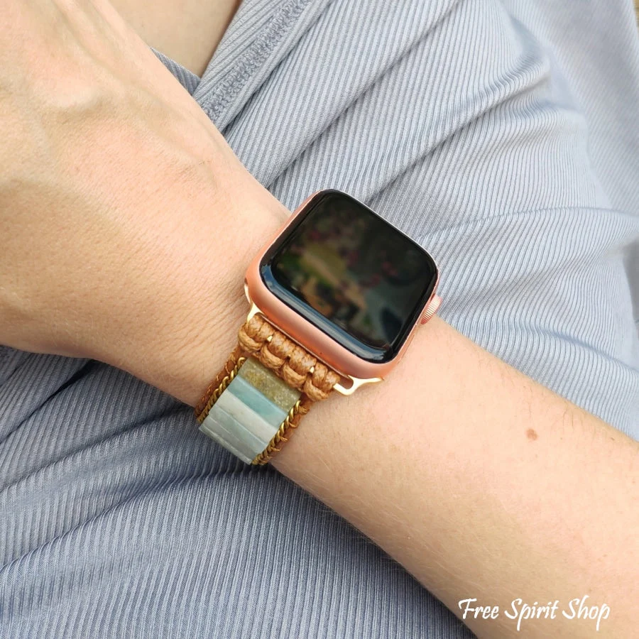 Natural Amazonite Apple Watch Band - Image 6