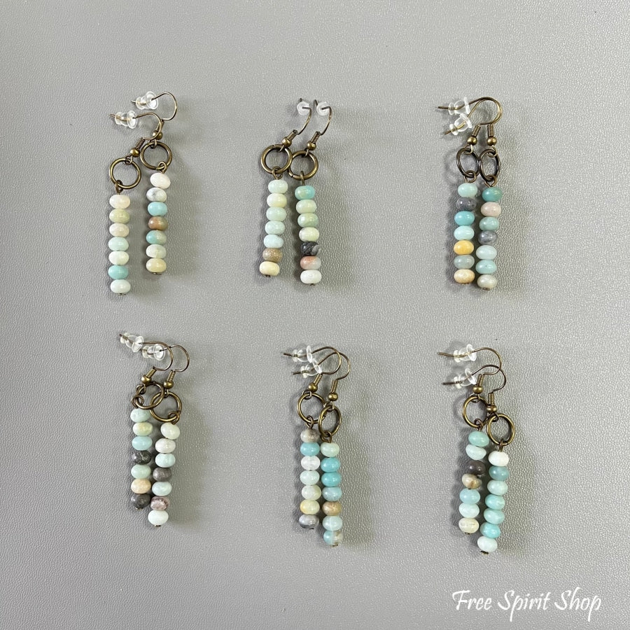 Natural Amazonite Circle Earrings - Image 5