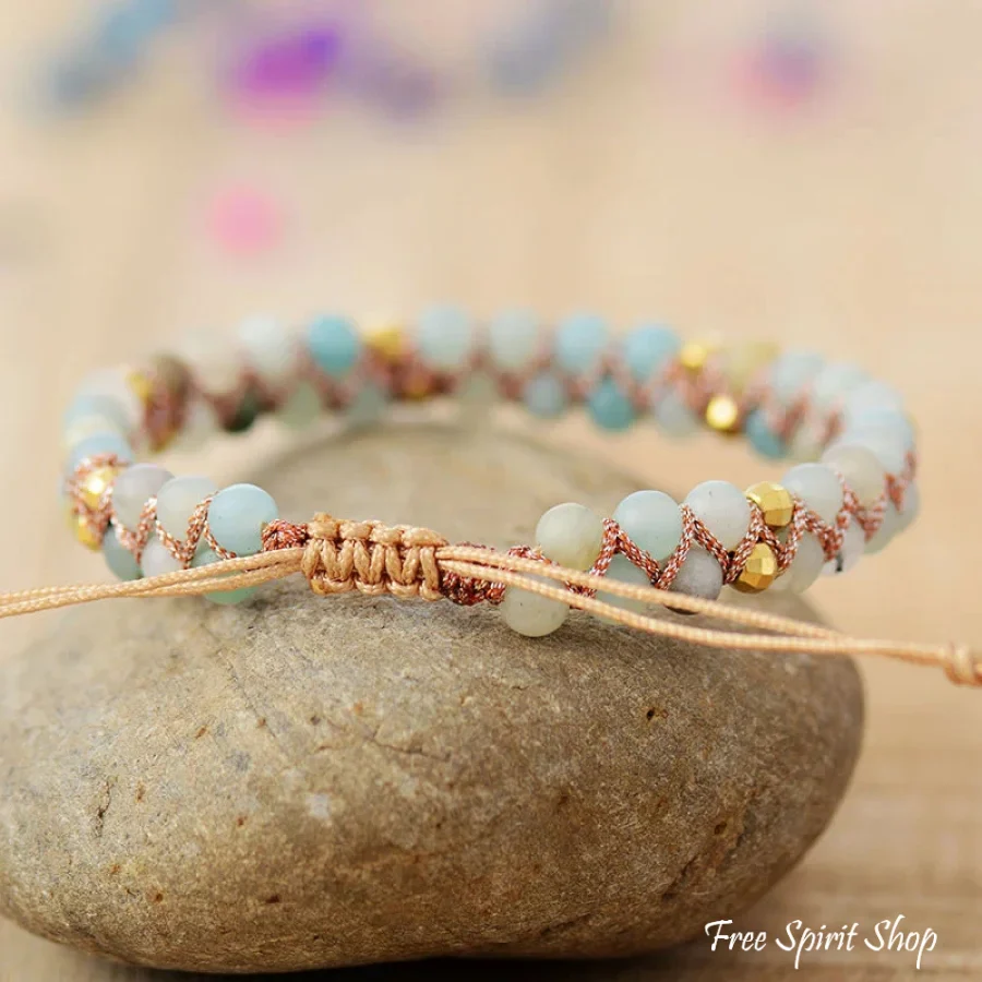 Natural Amazonite Friendship Bead Bracelet - Image 2