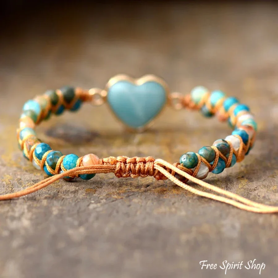 Natural Amazonite Heart Bead Bracelet - Image 3