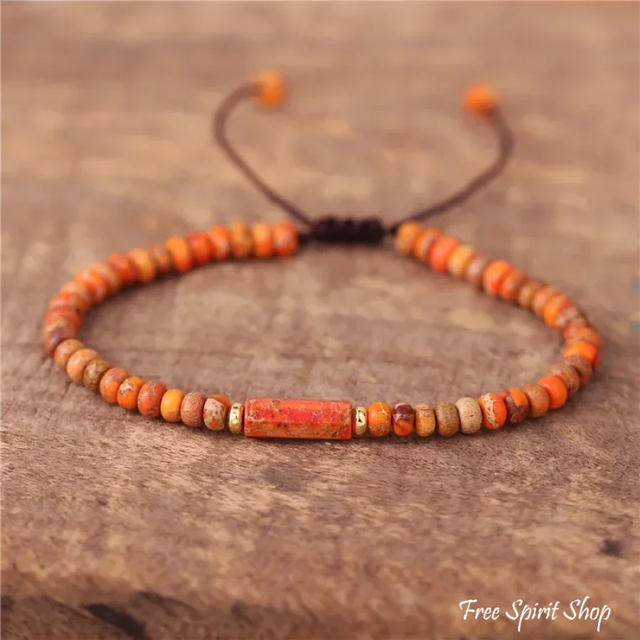 Natural Amazonite Minimalist Adjustable Bracelet - Image 6