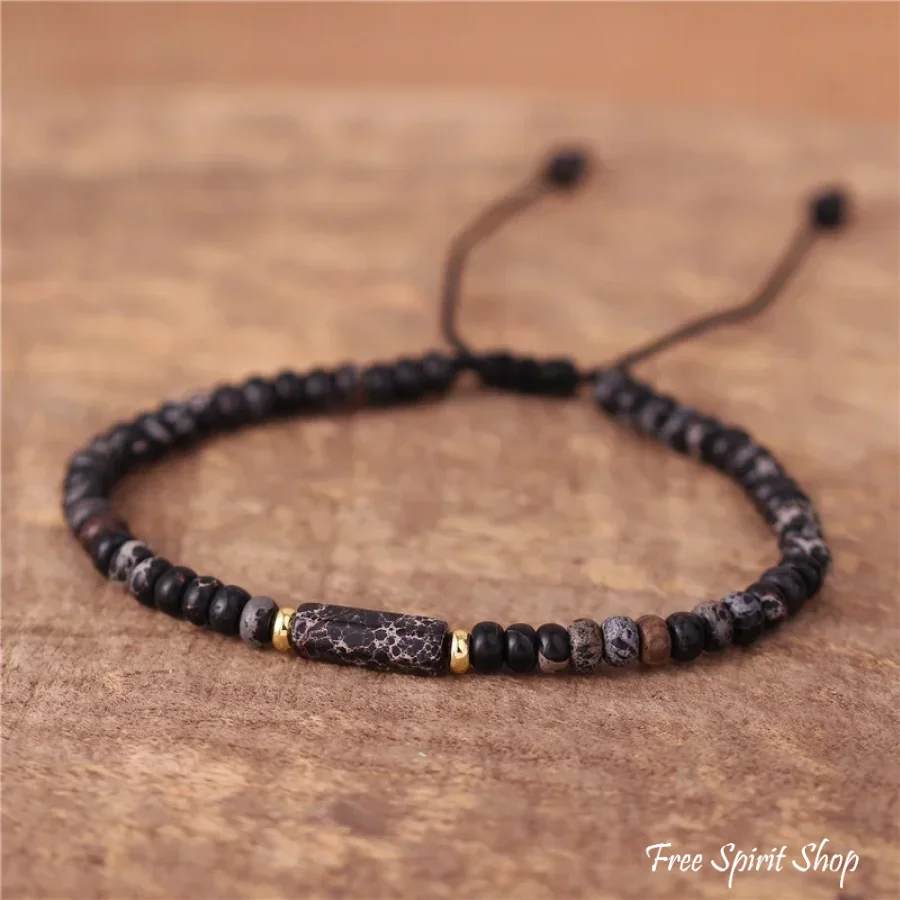 Natural Amazonite Minimalist Adjustable Bracelet - Image 8