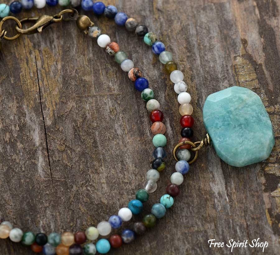 Natural Amazonite & Mix Bead Choker Necklace - Image 5