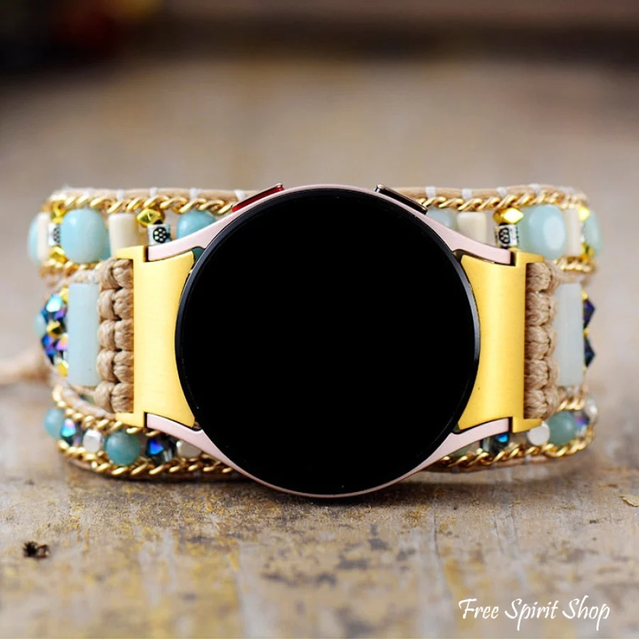 Natural Amazonite Samsung Galaxy 4 5 6 7 Watch Band