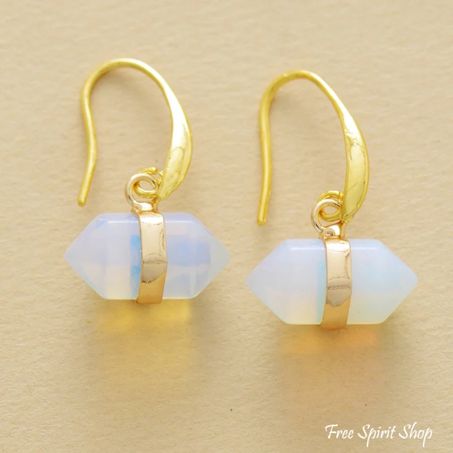 Natural Amethyst Hexagonal Earrings - Image 4