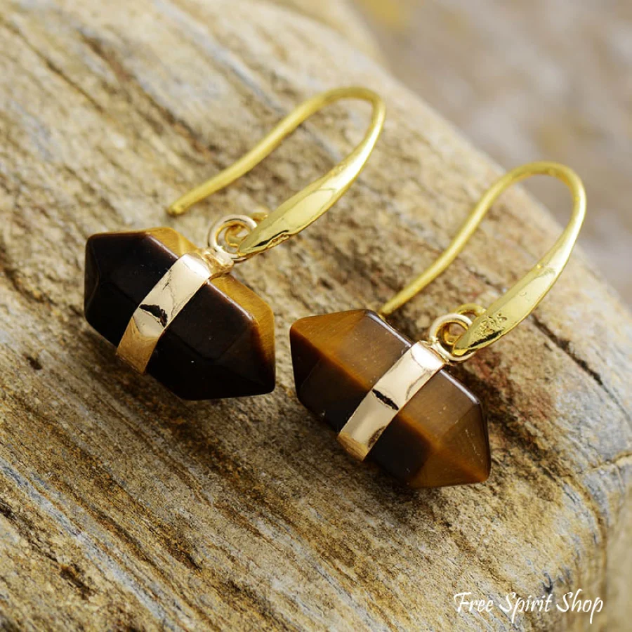 Natural Amethyst Hexagonal Earrings - Image 6