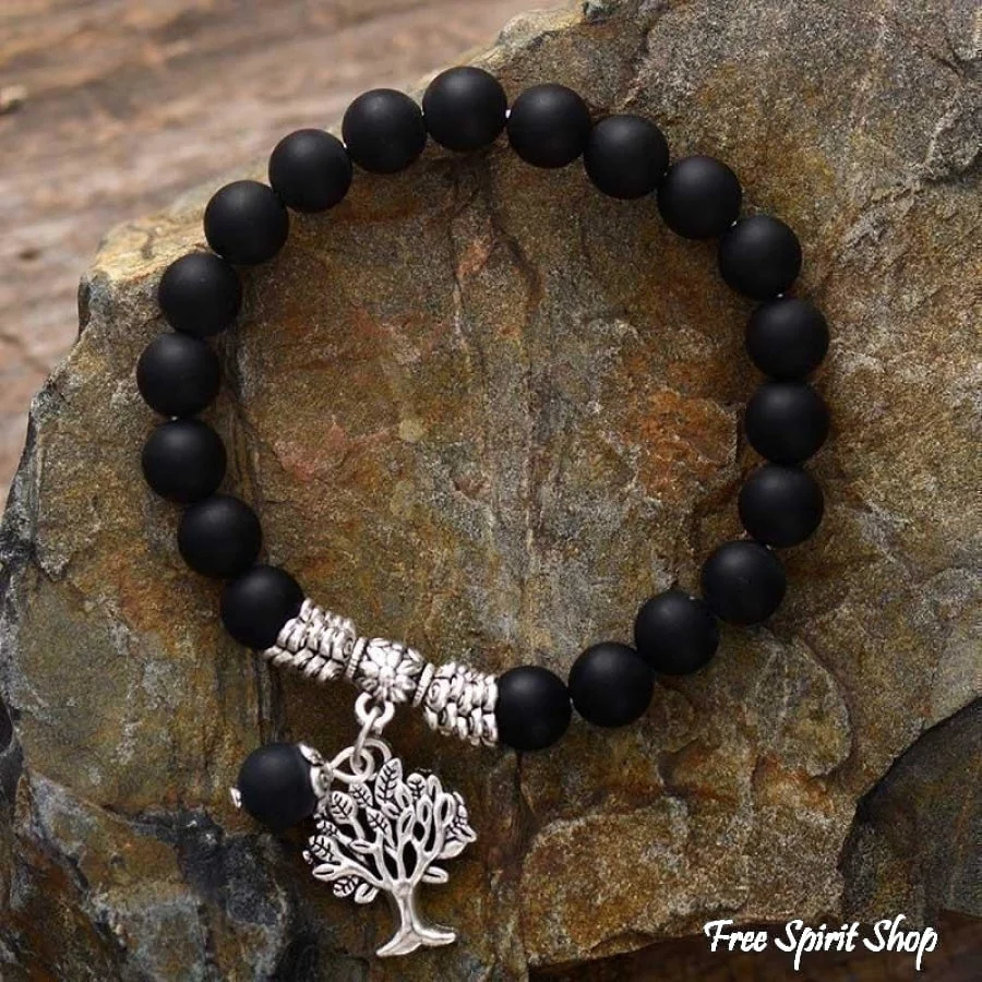 Natural Amethyst Tree of Life Bead Bracelet - Image 4