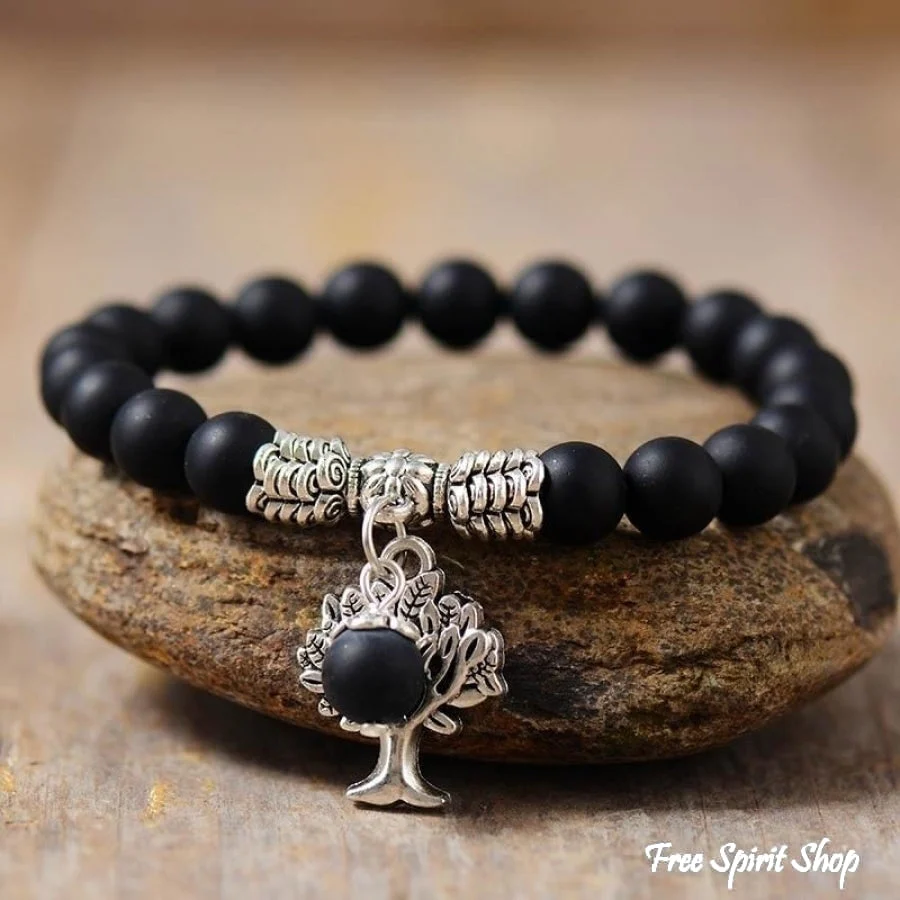 Natural Amethyst Tree of Life Bead Bracelet - Image 6