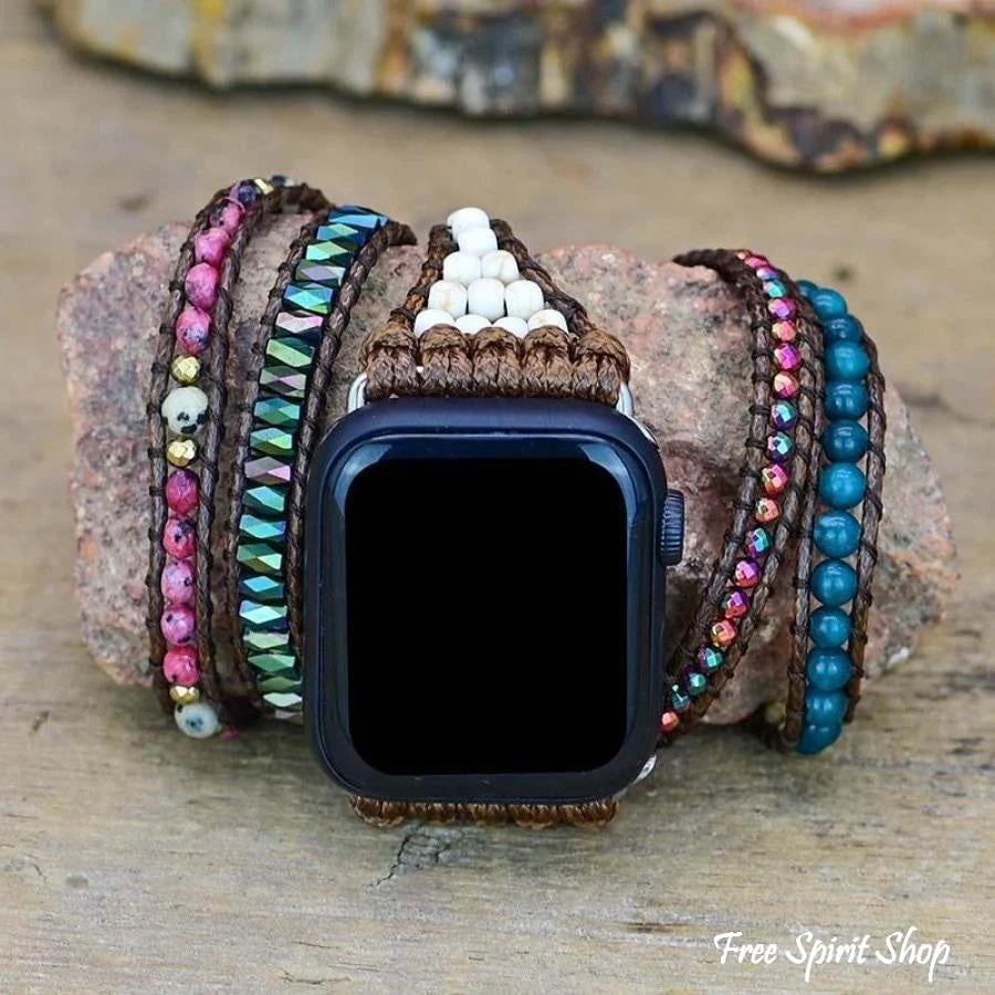 Natural Apatite & Imperial Jasper Apple Watch Band - Image 3