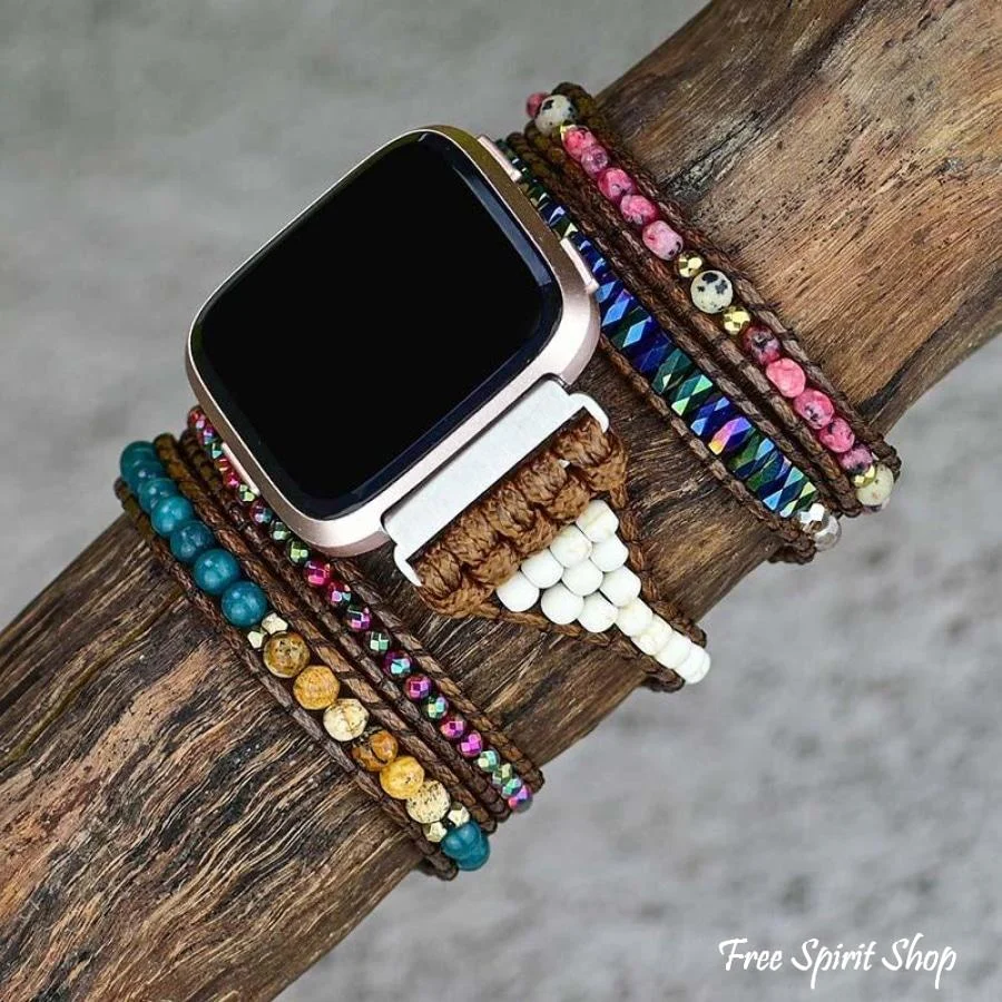 Natural Apatite & Imperial Jasper Fitbit Watch Band - Image 3