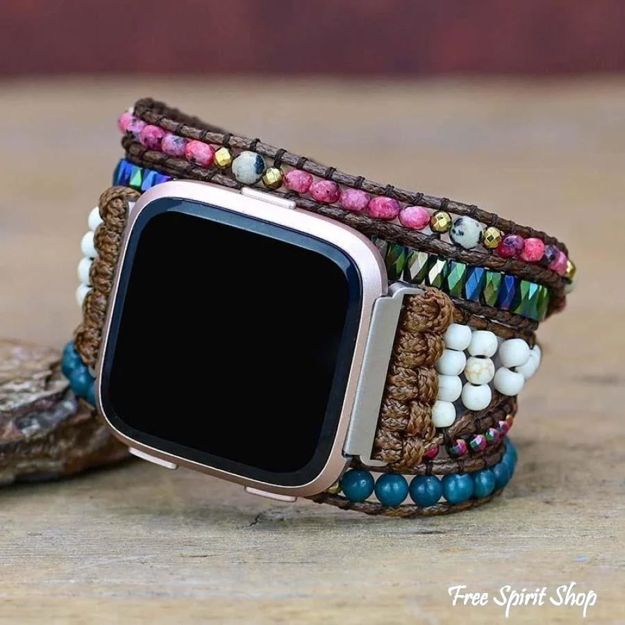Natural Apatite & Imperial Jasper Fitbit Watch Band - Image 6
