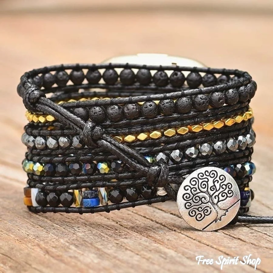 Natural Black Lava Bead Fitbit Watch Band - Image 3