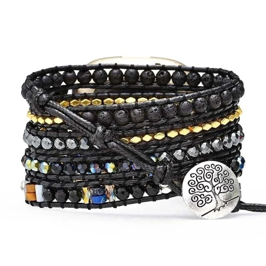 Natural Black Lava Bead Fitbit Watch Band - Image 4