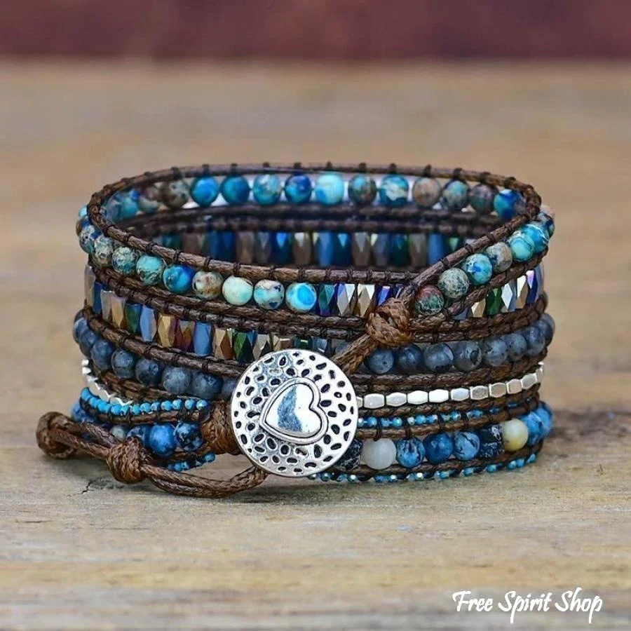 Natural Labradorite & Blue Jasper Apple Watch Band - Image 3