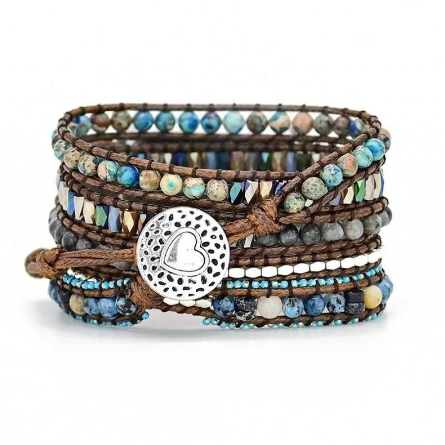 Natural Labradorite & Blue Jasper Apple Watch Band - Image 7