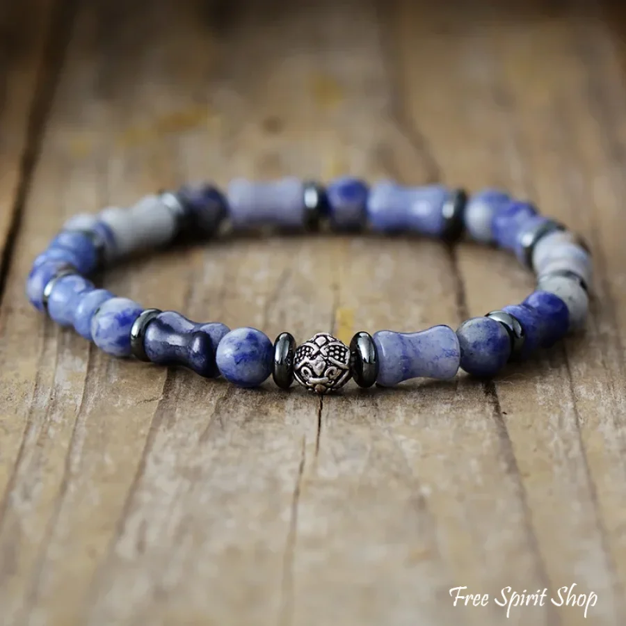 Natural Bronzite & Blue Aventurine Bead Bracelets - Image 4