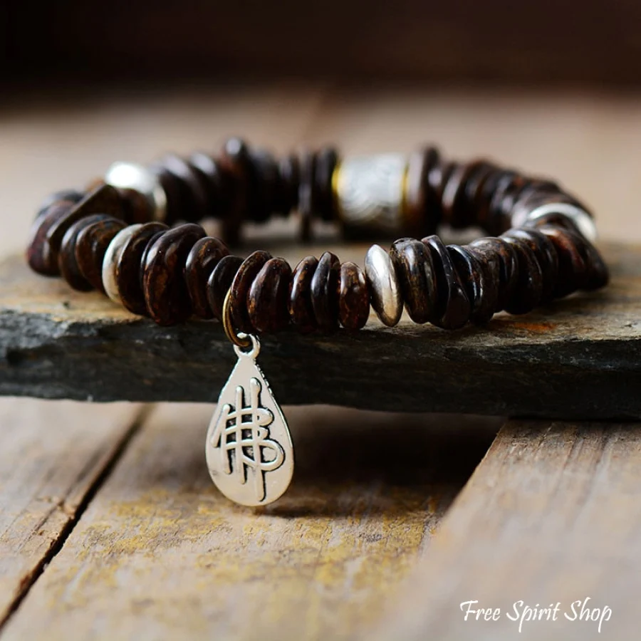 Natural Bronzite & Buddha Charm Bead Bracelet - Image 2