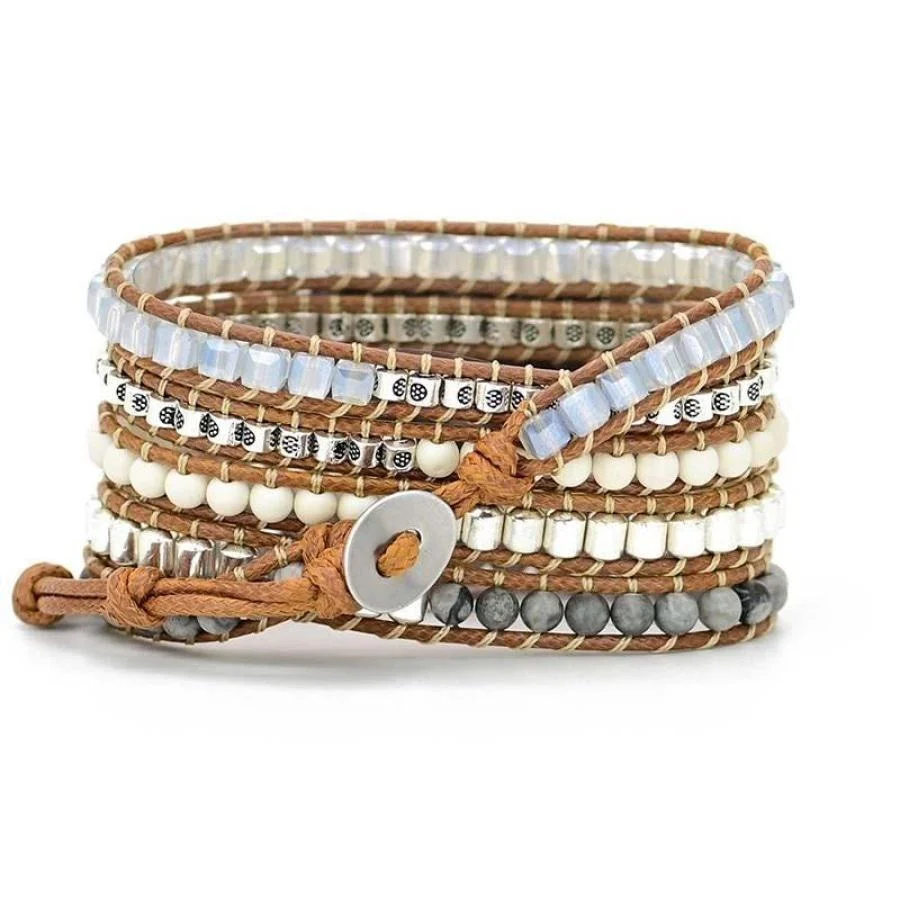 Natural Celestine Beaded Apple Watch Band - Image 6