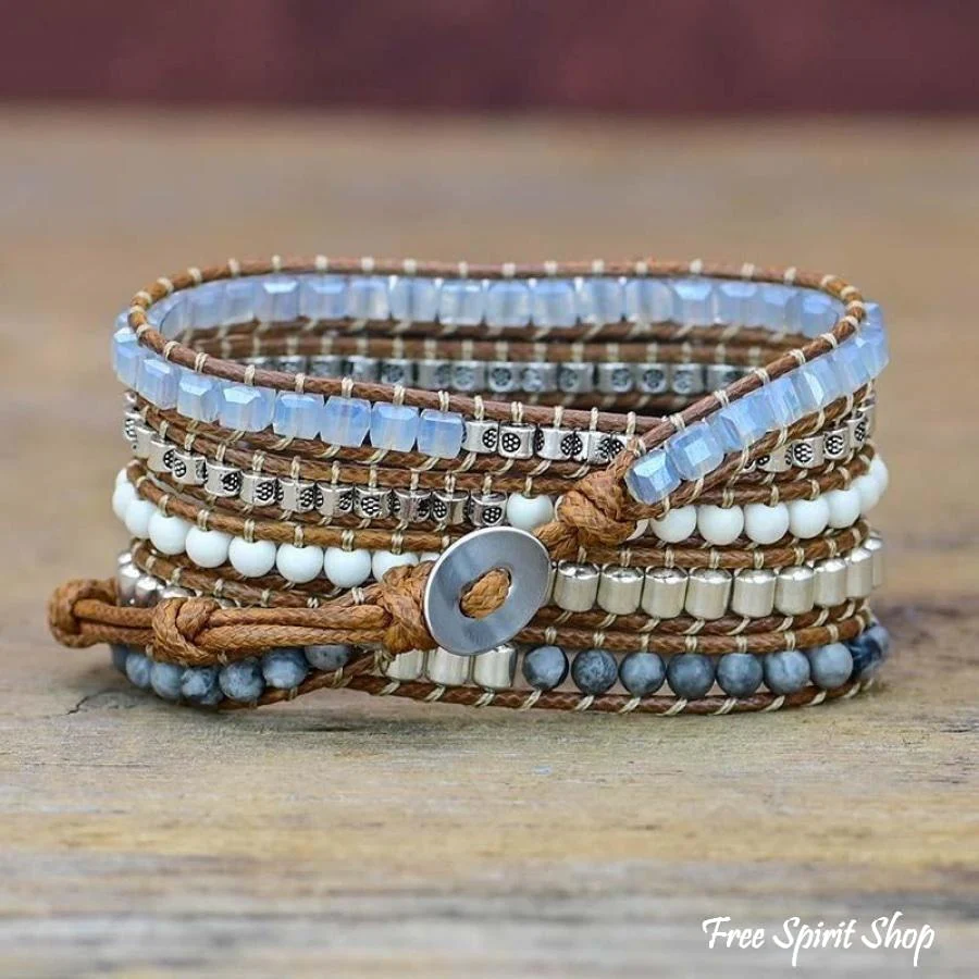 Natural Celestine Beaded Apple Watch Band - Image 9