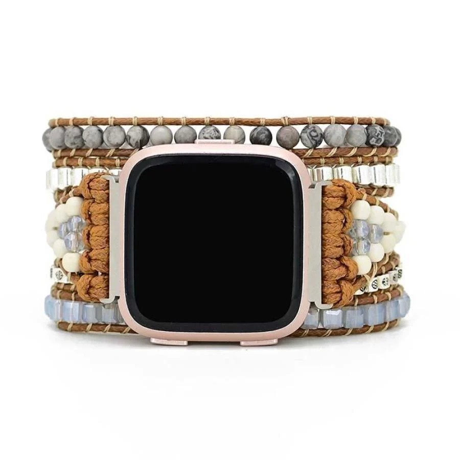 Natural Celestine Beaded Fitbit Watch Band - Image 6