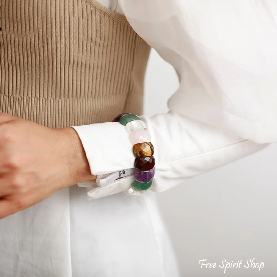 Natural Chakra Stone Bead Bracelet - Image 5