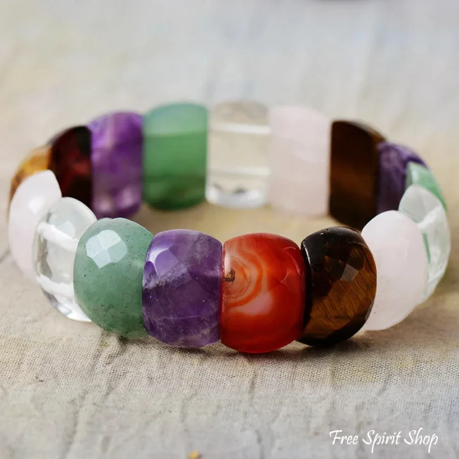 Natural Chakra Stone Bead Bracelet - Image 6