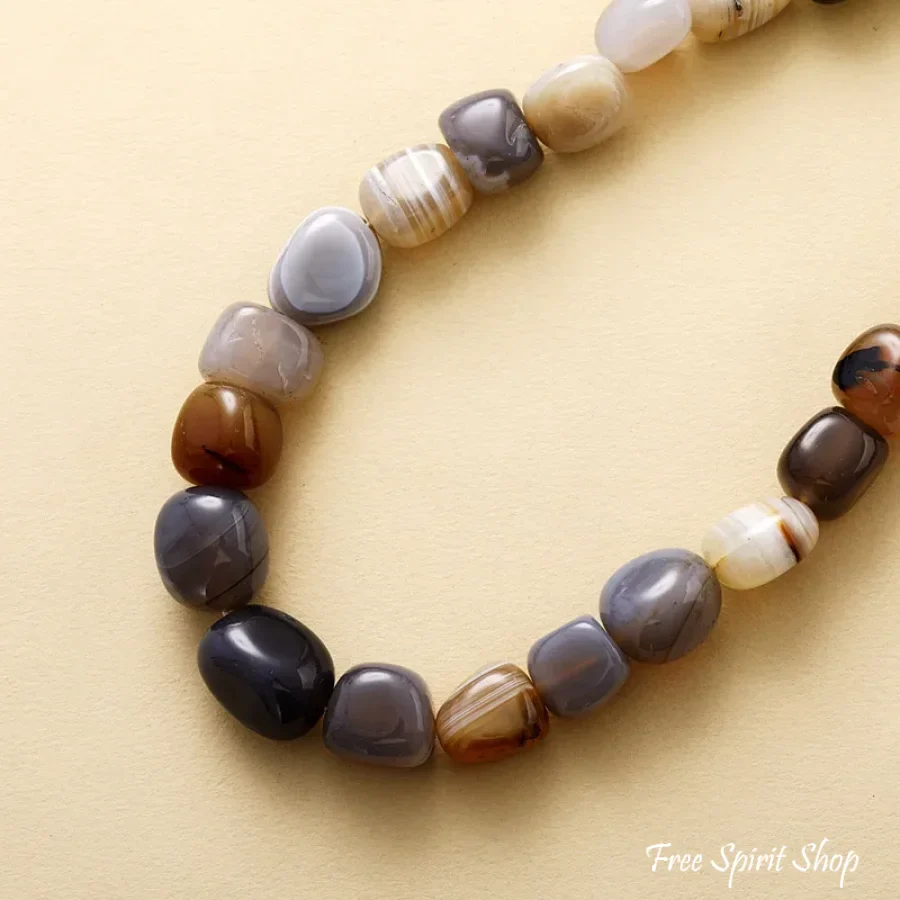 Natural Chunky Botswana Agate Gemstone Necklace - Image 3