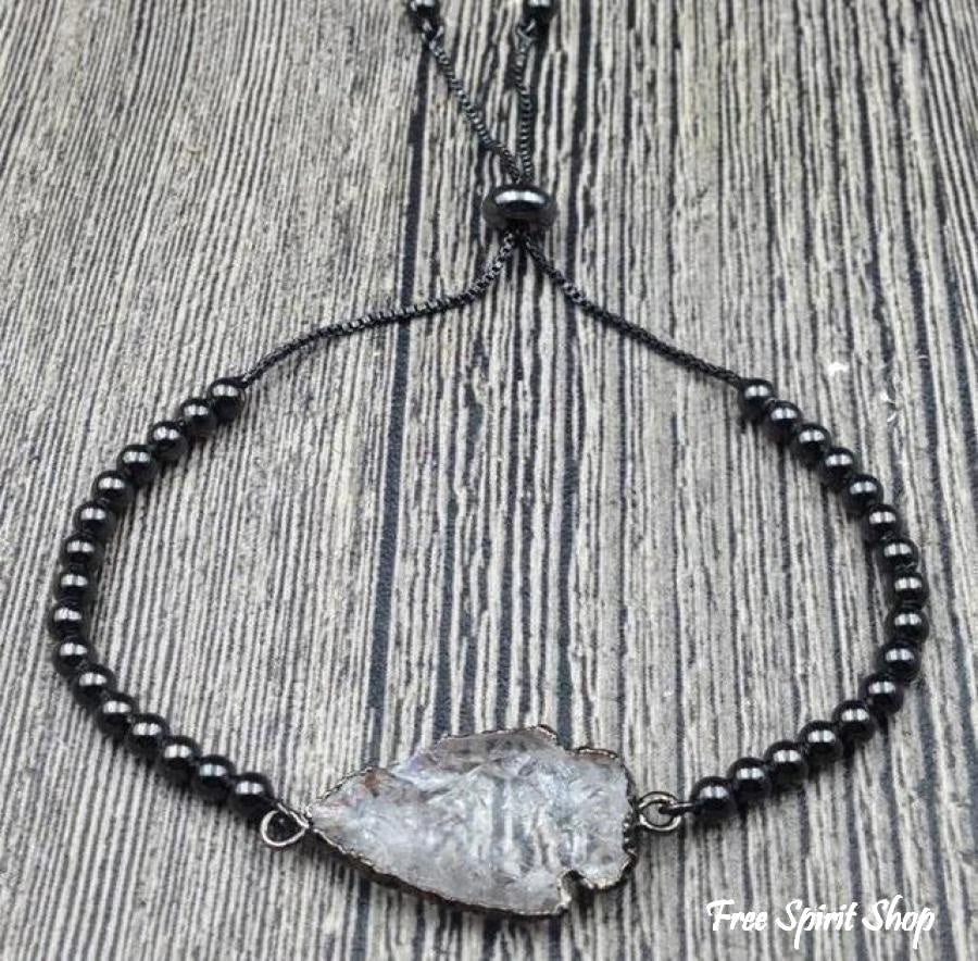 Natural Clear Quartz Crystal Adjustable Bead Bracelet - Image 4