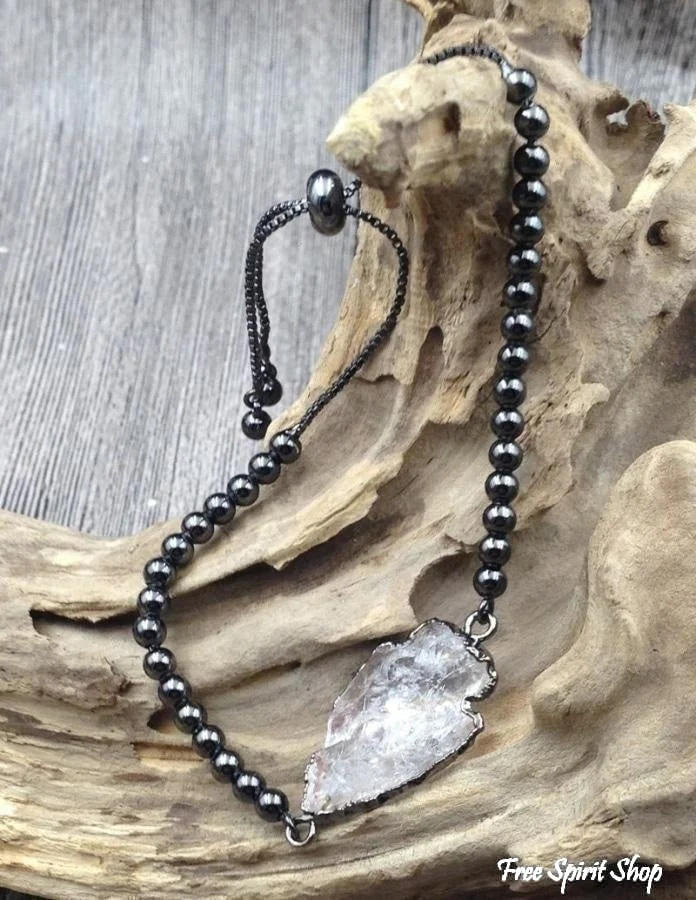 Natural Clear Quartz Crystal Adjustable Bead Bracelet - Image 5