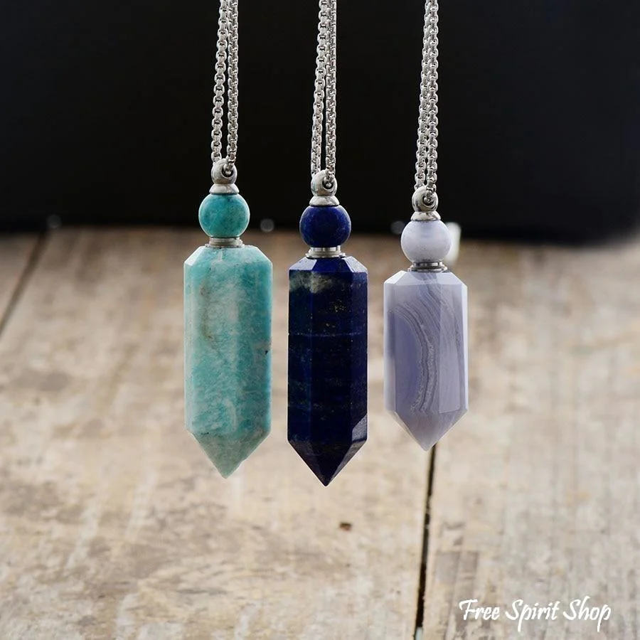 Natural Crystal Perfume Bottle Necklace - Image 4