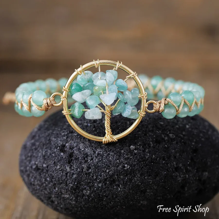 Natural Crystal Tree of Life Adjustable Bracelet