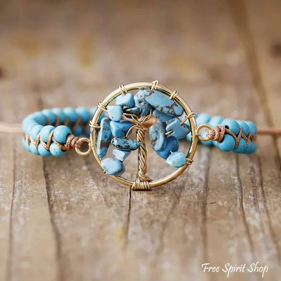 Natural Crystal Tree of Life Adjustable Bracelet - Image 5