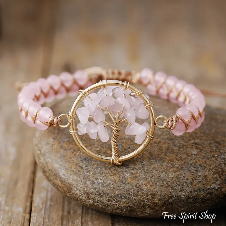 Natural Crystal Tree of Life Adjustable Bracelet - Image 6