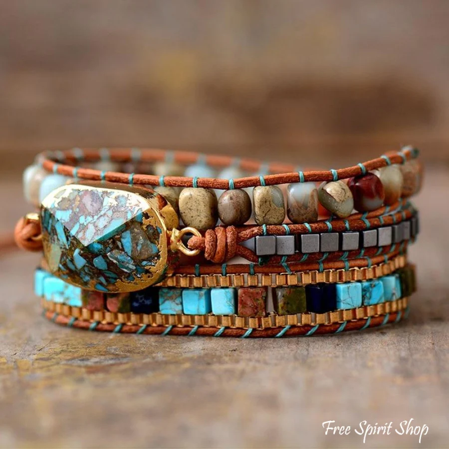 Natural Emperor Jasper Wrap Bracelet - Image 3