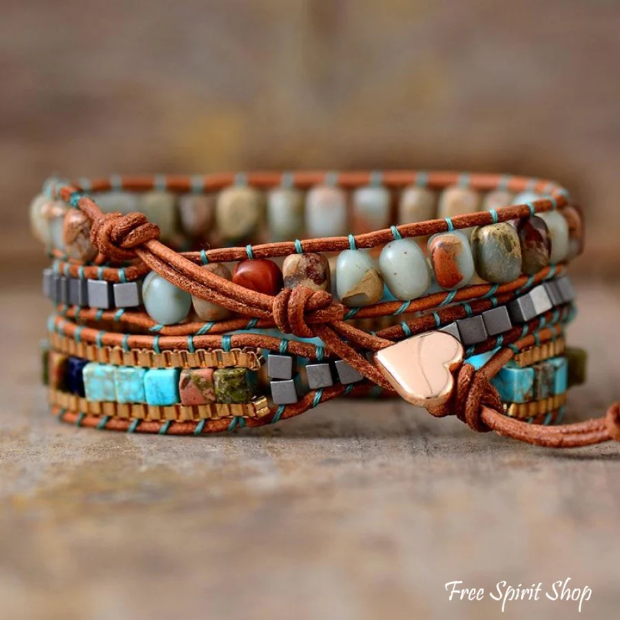 Natural Emperor Jasper Wrap Bracelet - Image 4