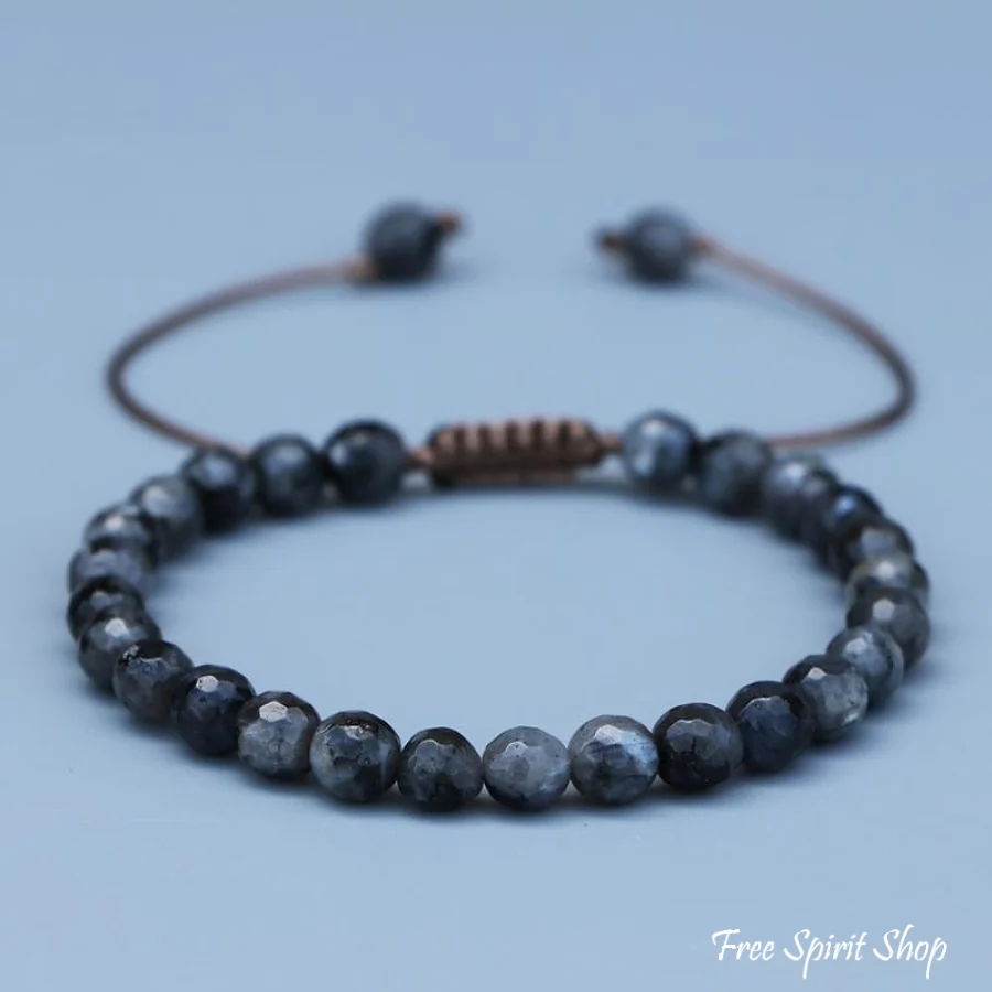 Natural Faceted Labradorite Shamballa Bracelet