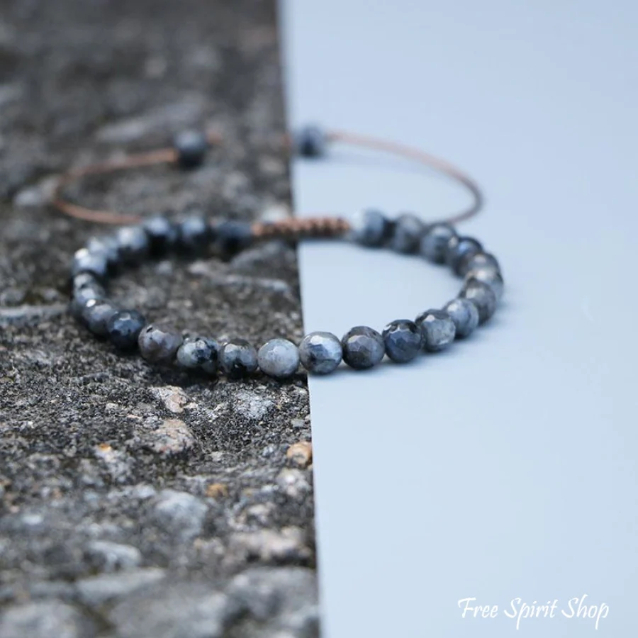 Natural Faceted Labradorite Shamballa Bracelet - Image 2
