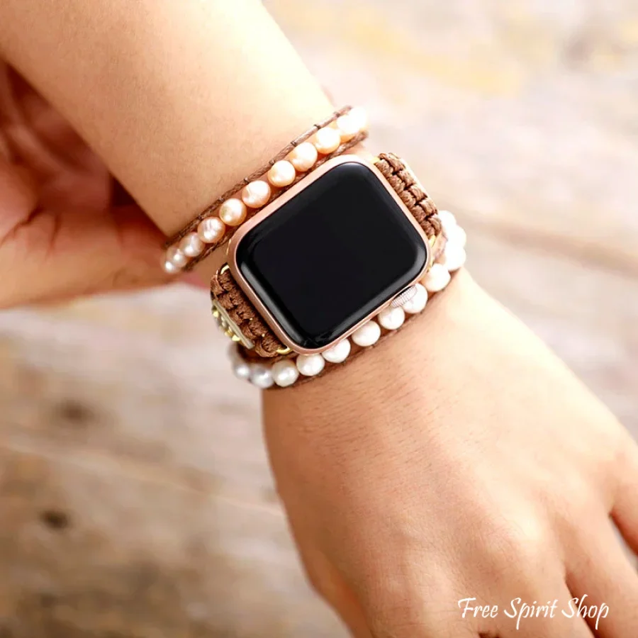 Natural Freshwater Pearl Apple Watch Band - Image 2