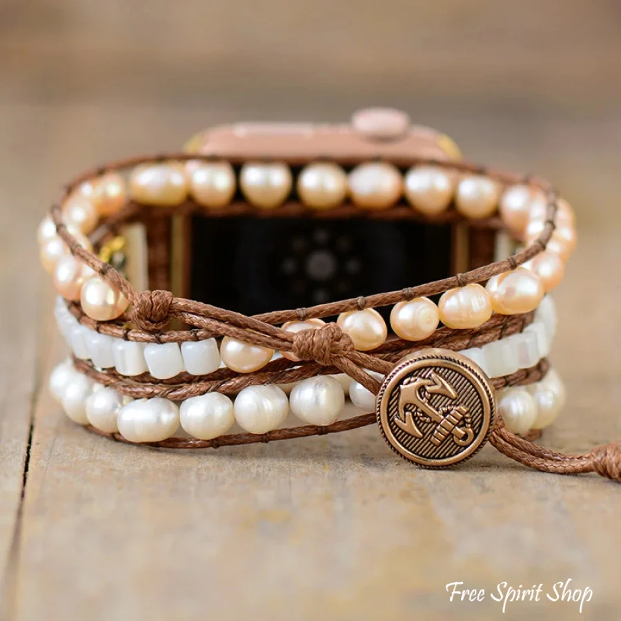 Natural Freshwater Pearl Apple Watch Band - Image 4