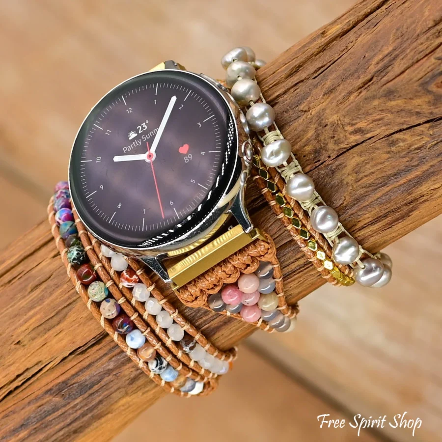 Natural Freshwater Pearl Bead Samsung / Garmin Watch Band - Image 3