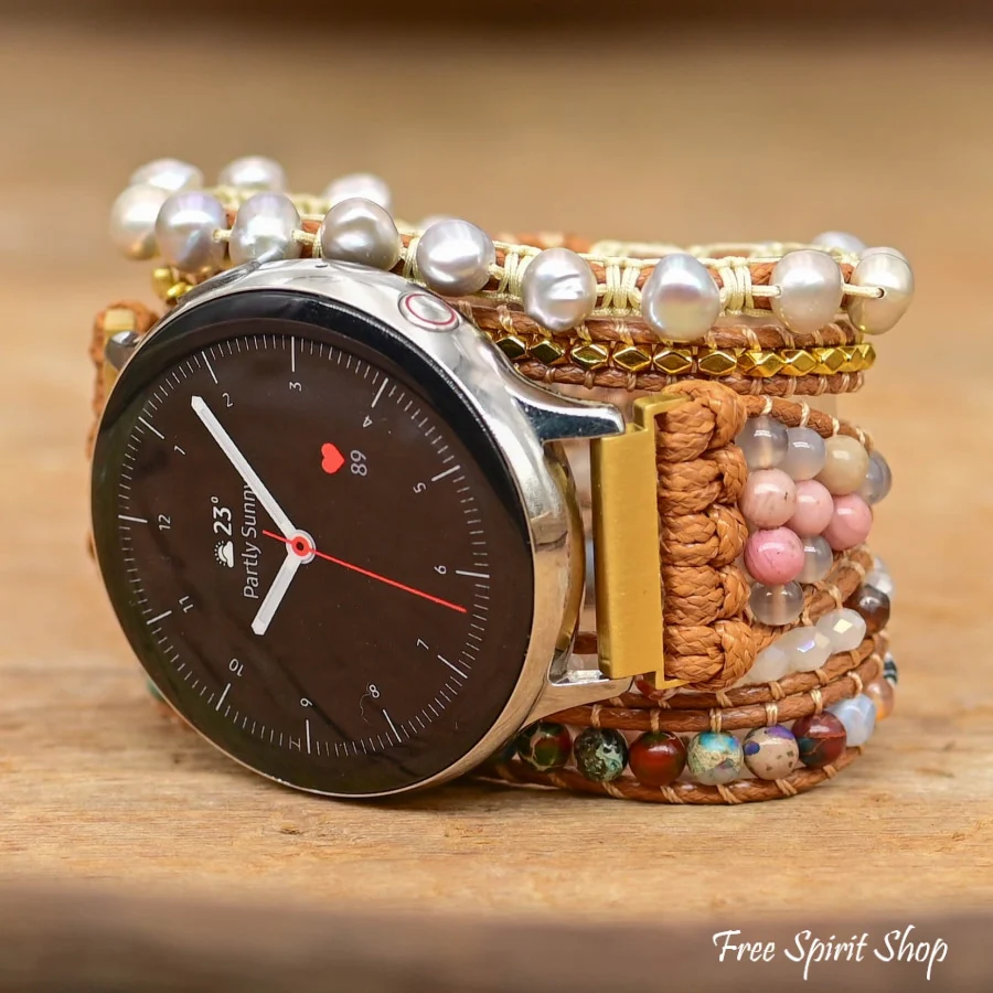 Natural Freshwater Pearl Bead Samsung / Garmin Watch Band - Image 4