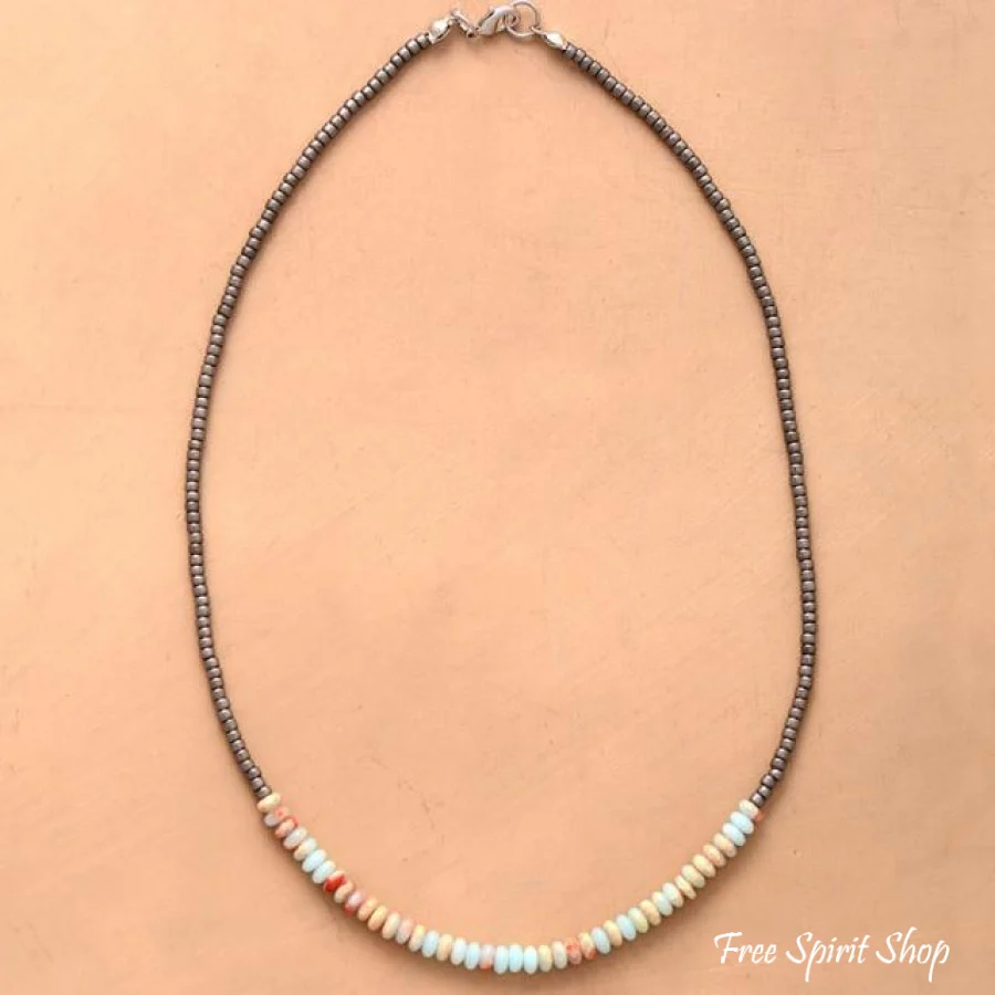 Natural Gemstone & Seed Bead Choker Necklaces - Image 7